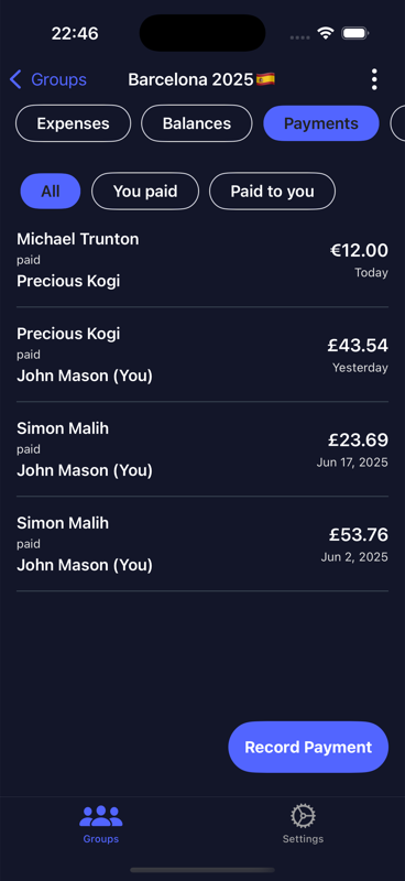 BuddySplit Payments Screenshot